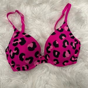 VS pink hot pink leopard bra